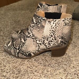 Maurices snakeskin ankle boots